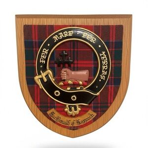 Clan Crest Wall Plaque with Tartan Design